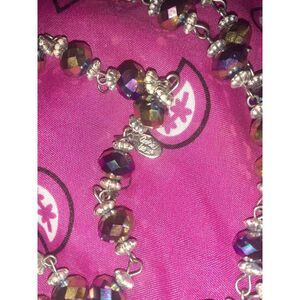 Cookie lee long costume necklace rainbow beads